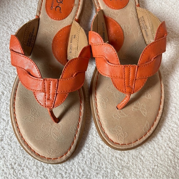 BOC Born Orange Braided Thong Sandals Flip Flops Women’s Size 9 - Picture 2 of 14